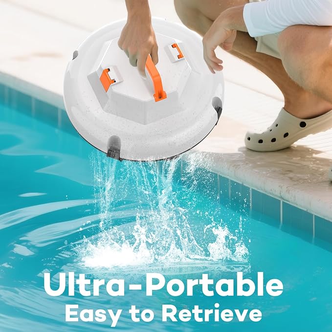 (2026 New) Robot Pool Vacuum for Above Ground Pool, Cordless Robotic Pool Cleaner Dual Motors, 130 Mins Runtime, Auto-Dock, Automatic Pool Vacuum Cleaner for In-Ground Flat Pools Up to 1100 Sq.Ft
