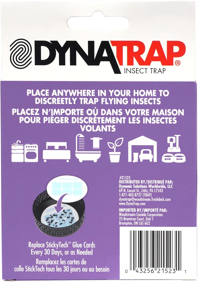 Dynatrap Official Replacement StickyTech Glue Cards for Dynatrap DT152 Indoor Insect Trap and Killer – Catches and Kills Fruit Flies, Gnats, Moths, Mosquitoes & Other Flying Insects, 21523 - 12 Pack
