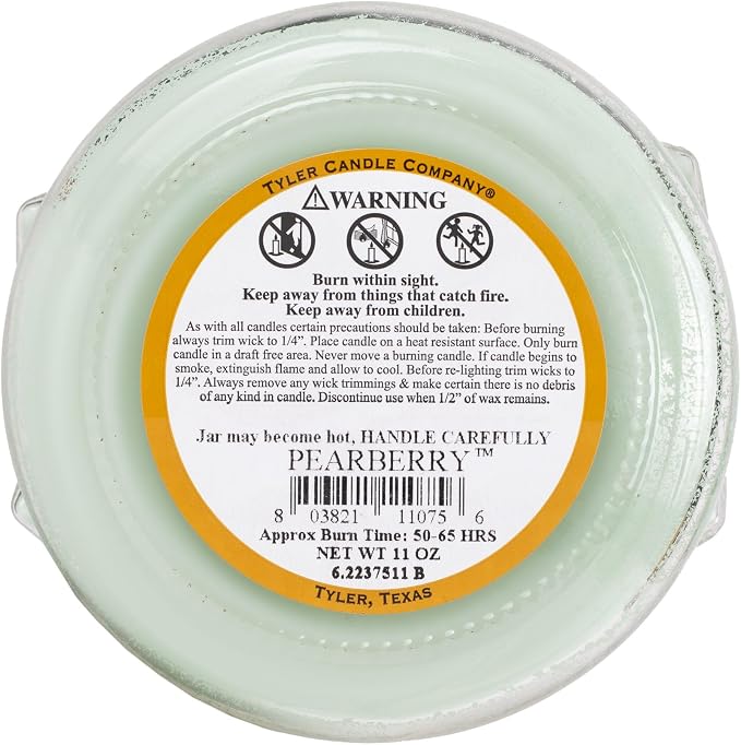 Tyler Candle Company 11075 PEARBERRY 11 Ounce Scented Jar Candle for Home or Office, Pack of 2