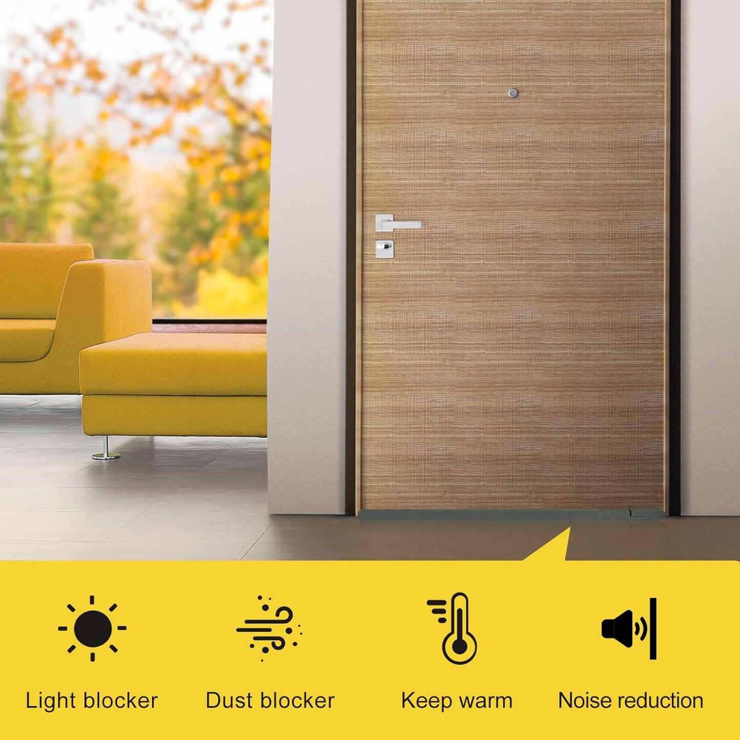 fowong Under Door Draft Stopper 32 Inch Adjustable Draft Stopper for Bottom of Door, Soundproof Window Breeze Blocker, Grey