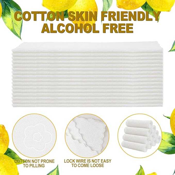 Hot or Cold Moist Cotton Towel Bulk Moist Towelettes Individually Wrapped 8.7" x 8.7",White Towel Services,Refreshment Pre Moistened Towels Lemon Scent for Travel Sport Party Spa Dentist Hote200