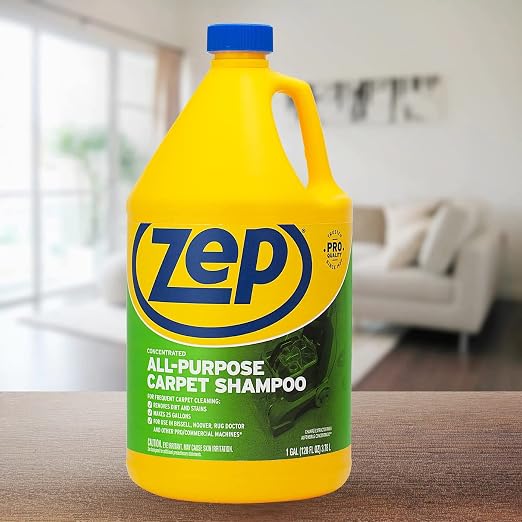 Zep 128oz Urine Remover and 1 Gallon Carpet Shampoo Cleaner Bundle - Professional Strength Formulas
