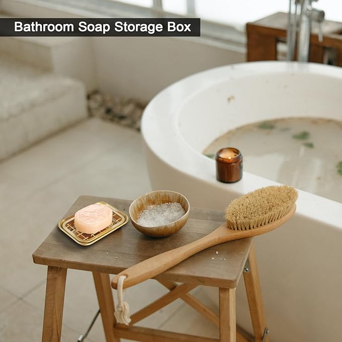 SheeChung Bathroom Accessories Set and 2 Pack Bathroom Soap Dishes Tray with Drain