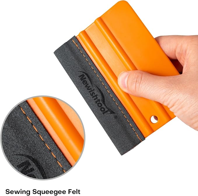 NEWISHTOOL Stitched Buffer Felt Vinyl Wrap Squeegee, 4-Pack Squeegee for Vinyl with Double Layer Sewing Felt, ScratchFress Gliding Card Scraper Wrap Tool for Window Tint, Wet PPF Application