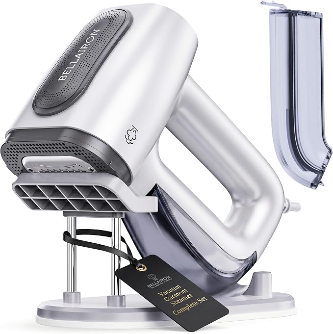 Bellairon Veloce Complete Professional Setup – Vacuum Garment Steamer + XL Water Tank + Upright Base