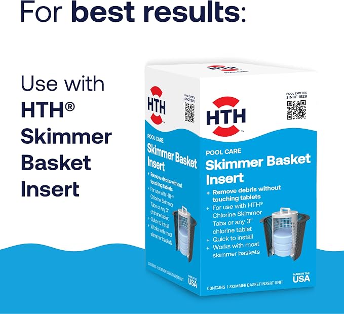 HTH 42056W Swimming Pool Care 3" Chlorine Tabs Ultra, Individually Wrapped Tablets, 8lb