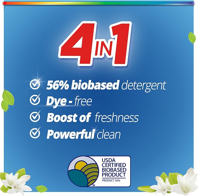 Purex Natural Elements Fresh Lilies & Linen Liquid Detergent, 82.5 oz, 165 Loads, Ultra-Concentrated, Dye-Free, USDA Certified Biobased Product (Pack of 2)