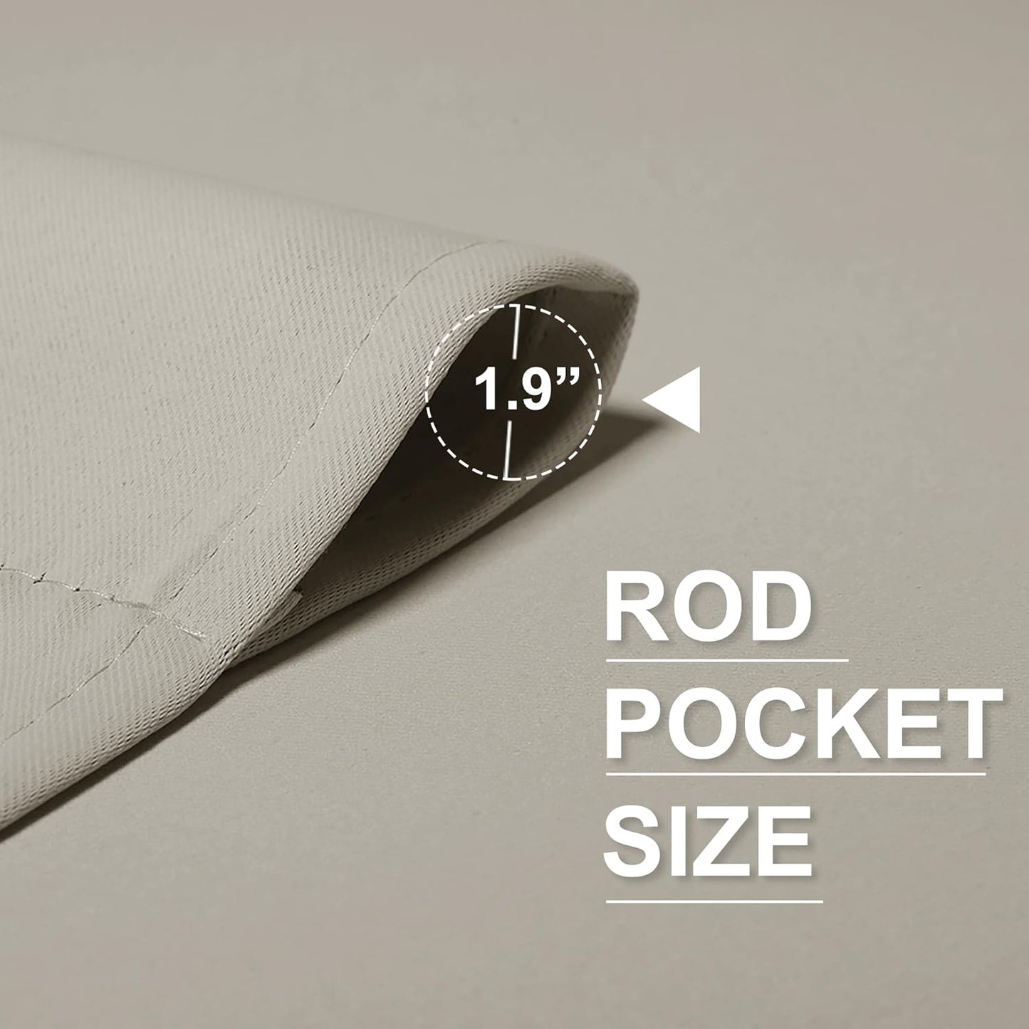 RYB HOME Curtains for Bedroom 63 inches Long, Blackout Thermal Insulating Window Treatment Drapes for Living Room Bathroom Basement Laundry Classroom, W 62 x L 63, Beige, 2 Panels