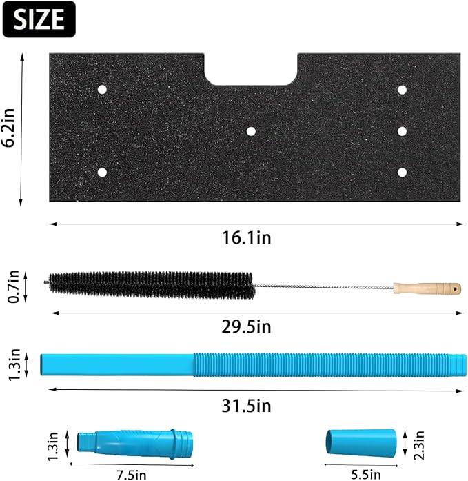 6 Pcs GE Washer Dryer Combo,WH01X35719 Lint Filter replacement with Dryer Vent Cleaner Kit,2025 New Lint Filter for Ge Washer Dryer Filter Sponge,Hand Washable and Reusable,Models: PFQ97HSPVDS