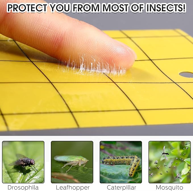 Qualirey 100 Sticky Trap for Gnats 3 x 5'' Dual Side Sticky Fruit Fly Trap with Tie Plant for Flying Insect Fungus Bugs Flying Catcher for Indoor (Yellow)