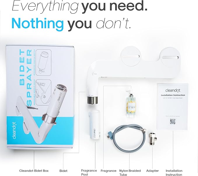 Bidet Attachment for Toilet, Scented Bidet with Fragrance Spray, Self Cleaning and Retractable Bidet Sprayer with Ajustable Pressure, Frontal & Rear Wash Non Electric Bidet for Toilet Seat (Lemon)