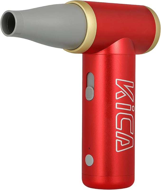 KiCA Jetfan 2 Electric Air Blower,Air Duster for Computer,Keyboard,House Cleaning,Car Dust,Hair Drying,Air Inflation,Camera Lens,Rechargeable,Speed Control,Upgrade Battery,Air Can Substitute Tool,Red