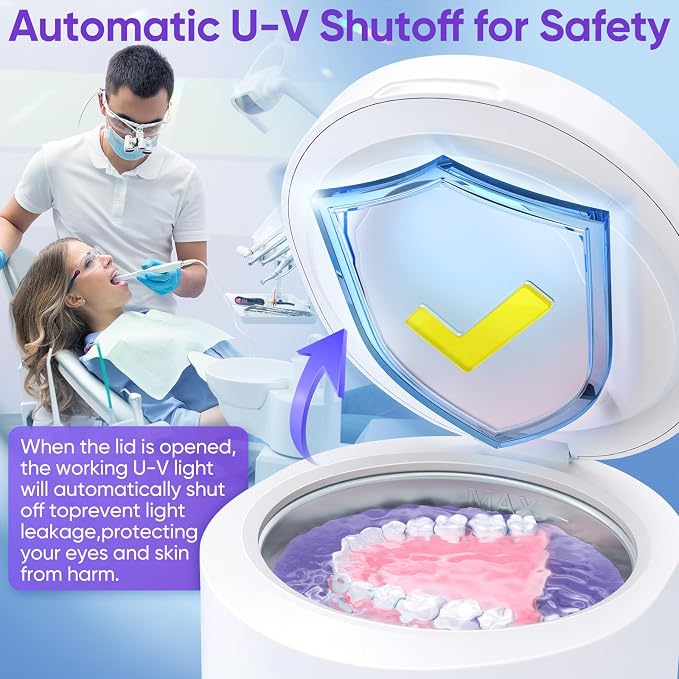 Ultrasonic Retainer Cleaner Machine, 45kHz Retainer Cleaner Machine for Denture Cleaner, 200ML Cleaner Ultrasonic Cleaner for Mouth Guard Cleaner,Night guard, Braces,Rings, Necklaces,White