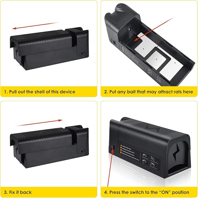 2 Pack High Voltage Electric Mouse Trap Zapper, Instantly Kills Mice & Rats, No Touch Reusable & Easy Clean Electric Rat Trap, Indoor Rodent Killer for Home, Kitchen & Commercial Use