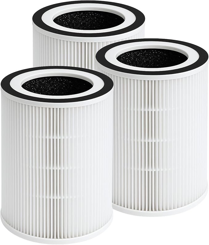Nispira 3-in-1 True HEPA Activated Carbon Replacement Filter Compatible with Sensibo Pure Air Purifier, 3 Packs