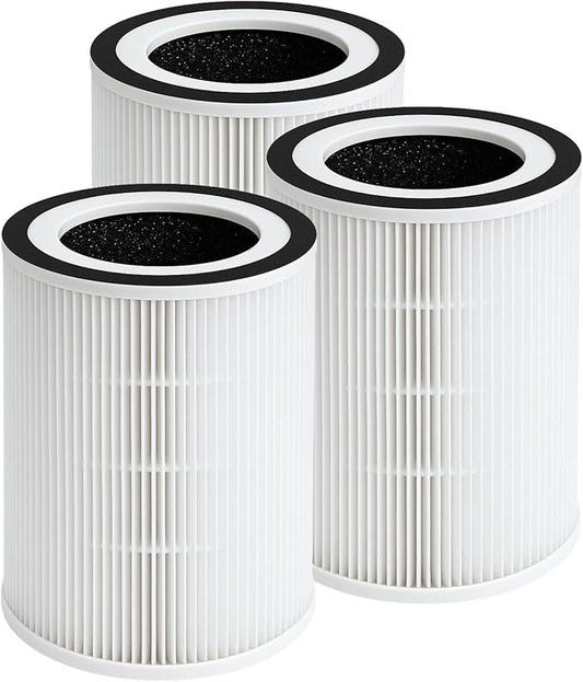 Nispira 3-in-1 True HEPA Activated Carbon Replacement Filter Compatible with Sensibo Pure Air Purifier, 3 Packs