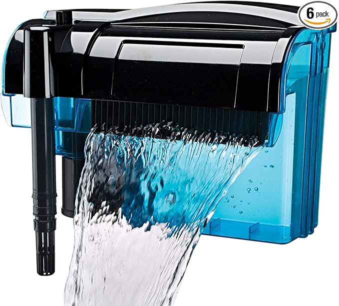 Penn-Plax Cascade 300 Power Filter – Hang-On Filter with Quad Filtration – Great for Freshwater and Saltwater Setups(Pack of 6)