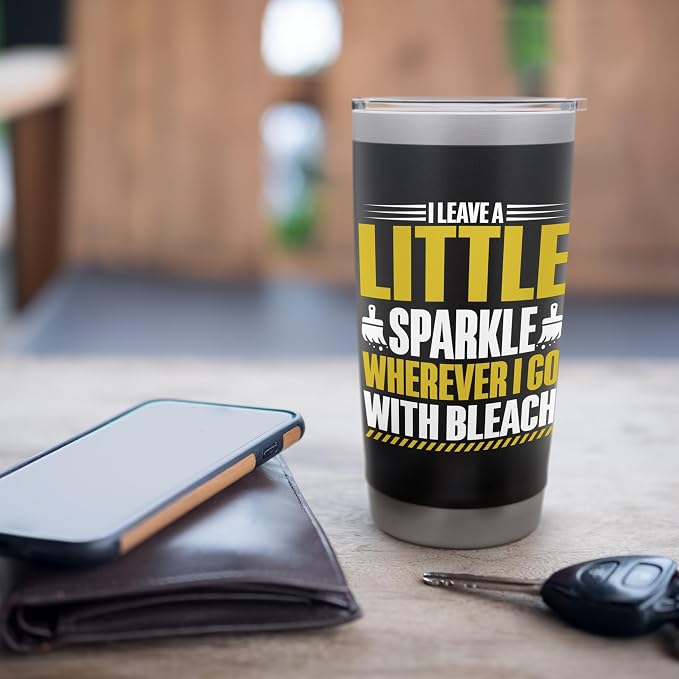 I leave a little Sparkle wherever i go with bleach Cleaning Stainless Steel Insulated Tumbler