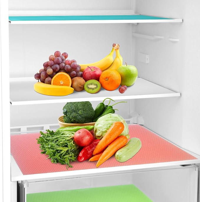 20PC Refrigerator Liners, Waterproof Oilproof Fridge Liner and Mats Washable Drawer Liners for Kitchen Cabinets, Cover Pads for Freezer Glass Shelf Cabinet Liners for Shelves(4 Color)