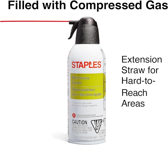 Staples Compressed Air Dusters – Canned Air for Electronics, Keyboards & Office Devices