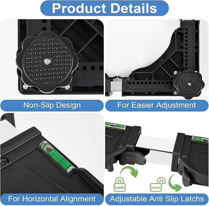 Mini Fridge Stand with Silicone Mat, Adjustable Height 4.1-5.1" Washer and Dryer Stand Base with 24"x24" Silicone Drip Tray Mini Refrigerator Stand Base for Furniture Portable Appliance Pedestal Black