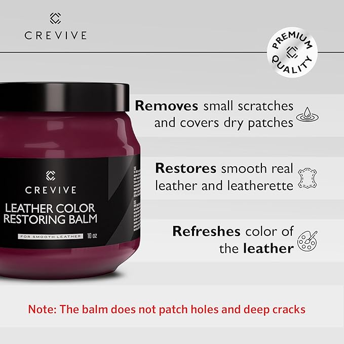 Leather Recoloring Balm Bordeaux 10 oz - Leather Color Restorer - Leather Restorer for Couches - Leather Balm Bordeaux