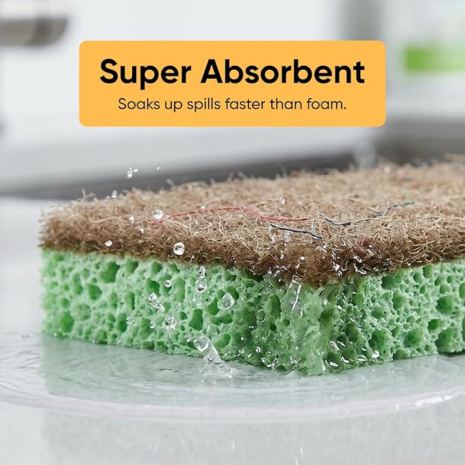 Superio Non-Scratch Cellulose Sponge (3-Pack) (Green)