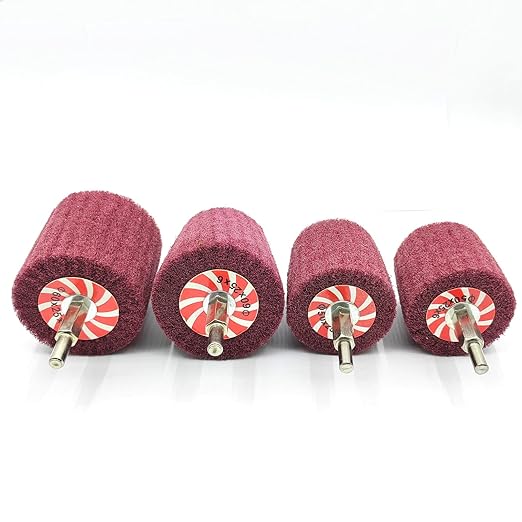7 PCS Non Woven Abrasive Buffing Wheels Drill Attachment, Scouring Pads Wheel with 1/4" Shank for Polishing Mirror Stainless Steel Copper Aluminum Wood Wares 320 Grit