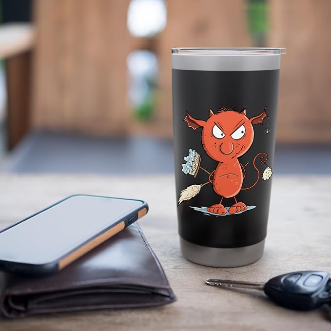 Funny Cleaning Devil Housekeeping, Cleaning Supplies Stainless Steel Insulated Tumbler