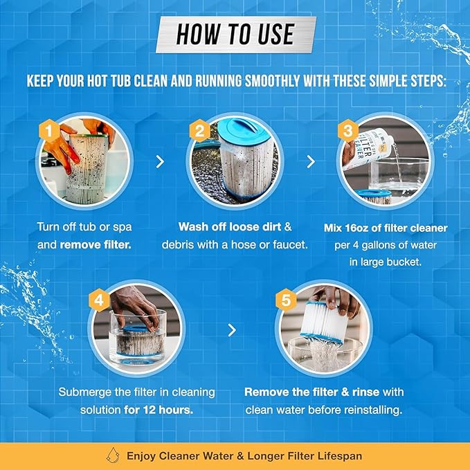ACTIVE Hot Tub & Spa Filter Cleaner and Septic Tank Treatment Pods - Includes 32oz Hot Tub Filter Cleaner and 12ct Septic System Treatment Pods