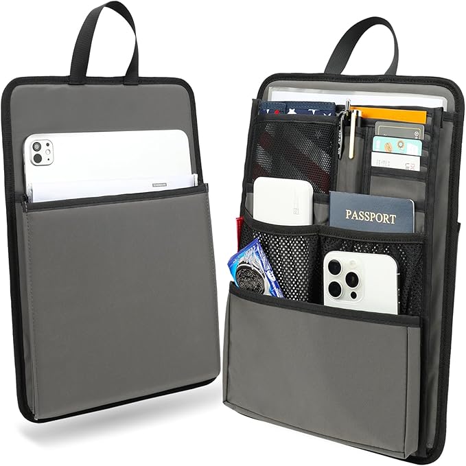 Slim Rugged Backpack Organizer Insert for Business Casual Men Women -13 Pockets,Padded Nylon,Max 14'' laptop - Grey