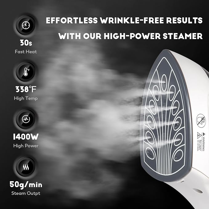 CGOLDENWALL Standing Garment Steamer for Clothes with Flat & Hanging Iron Options: Quick 25s Heat-Up for Continuous 1-Hour Powerful Steam, Including Ironing Board, Fabric Brush and Ironing Gloves
