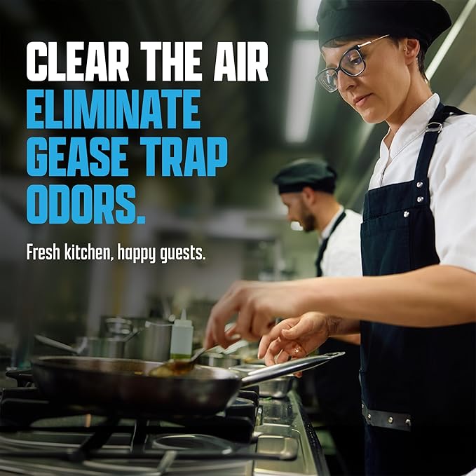 Eco Strong Commercial Grease Trap Treatment | Interceptor Grease Cleaner | Drop In Microbial Block Continually Digests Fats & Eliminate Odors (5 lbs)