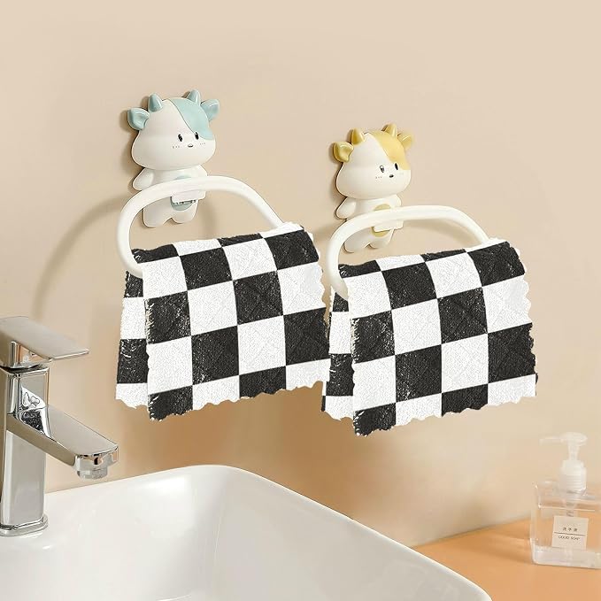 Checkered Black06 Kitchen Towels Dish Cloths Set of 6 Microfiber Cleaning Cloths for Cars Super Absorbent Machine