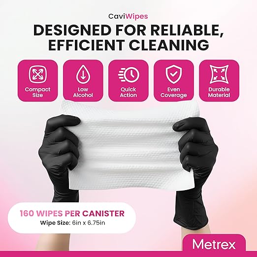 Metrex CaviWipes Disinfecting Towelettes, Pack of 12 – Durable Non-Woven Disinfecting Wipes for Hard, Non-Porous Surfaces in Healthcare & Laboratory Settings – Pre-Saturated with CaviCide, 13-1100