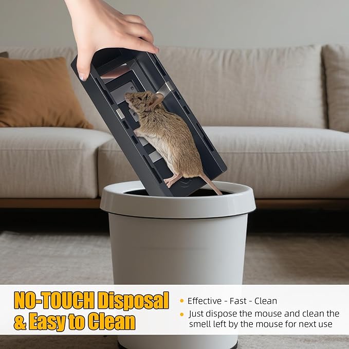 Electric Mouse Trap Zapper - High Voltage Rodent Trap for Indoor Use, Powerful Rat Zapper with Rechargeable Battery & Adapter, Electronic Mouse Killer for Mice & Small Rats, Enhanced Safety Design