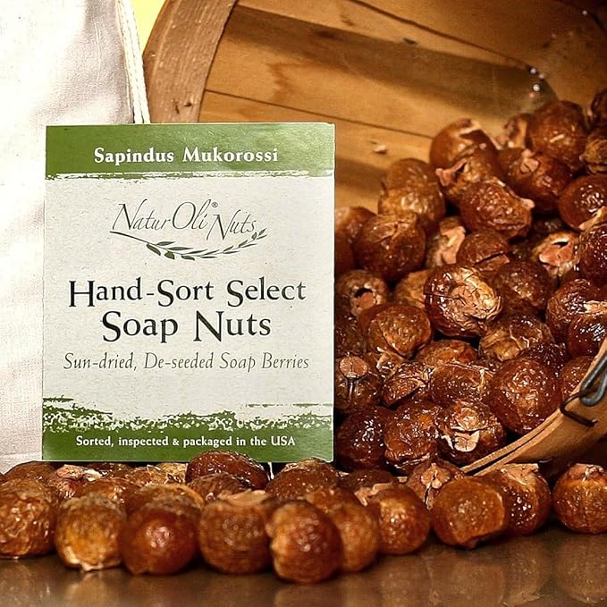 NaturOli Soap Nuts/Soap Berries - 4-Lbs organic (960 loads) + 18X Travel Bottle! Select Seedless - 4 Wash Bags, 8-pg info, Tote Bag. Organic Laundry Soap