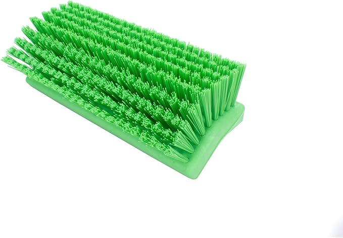 SPARTA 40423EC75 Plastic Floor Scrub Brush, Wall Brush, Equipment Brush With Nonabsorbent Bristles For Industrial Kitchens, Hospitals, Commercial Cleaning, 4 Inches, Lime, (Pack of 2)