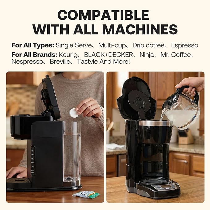 Tastyle Hot & Iced Coffee Maker with Magnetic K-Pod Organizer (Pods Not Included), with 30 Descaler Cleaner Tablets, 4-5 Cups Coffee Maker & Single-serve Brewer for K Cup & Grounds