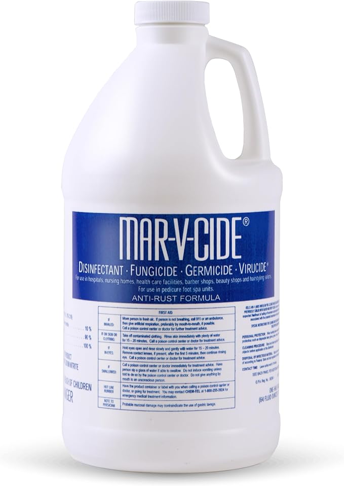 William Marvy Disinfectant Fungicide – 64 fl oz | Hospital-Grade Surface Cleaner, Kills Germs, Bacteria, Viruses, Mildew & Fungi – Concentrated Formula for Salons, Barbers, Gyms & Homes