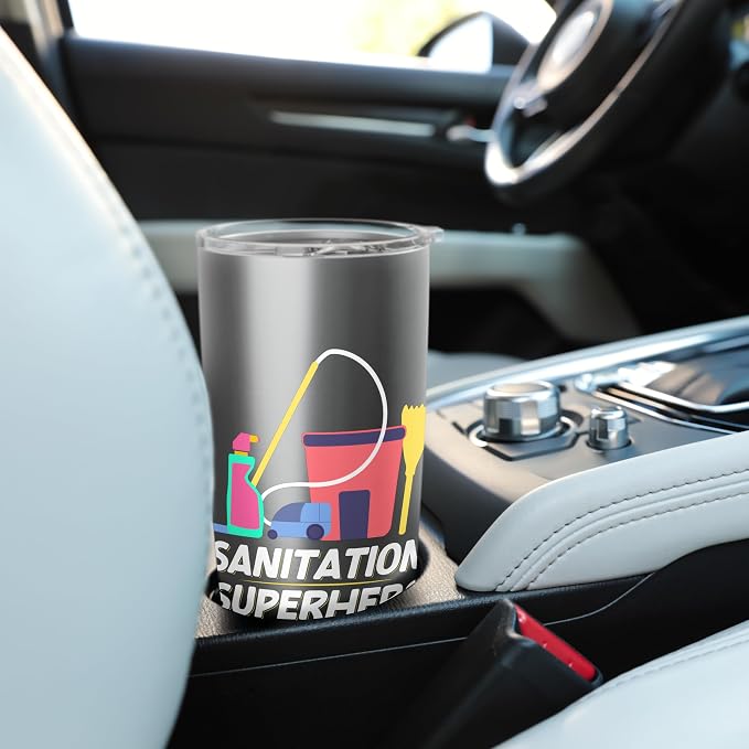 Sanitation Superhero Cleaning Stainless Steel Insulated Tumbler
