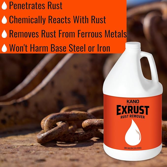 Kroil Exrust Rust Remover - Fast-Acting Chemical Rust Dissolver & Corrosion Cleaner - Heavy-Duty Penetrating Oil Formula - Safe on Steel, Iron & Automotive Parts - Bottle - 16 oz - 1 Pack (EX161)