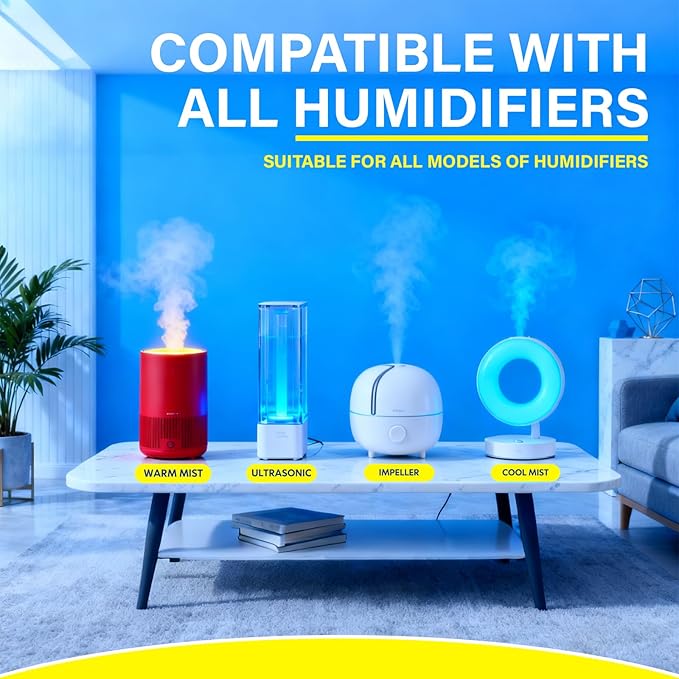 Humidifier Cleaner Drops [3 Pack] Humidifier Water Treatment Cleaning Drops for All Makes & Models - Slows Buildup & Scaling - Cleans & Deodorizes Water, 300+ Day Supply