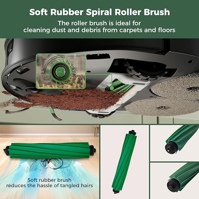 24 Pcs Accessories Kit for iRobot Roomba Plus 405 Combo/505 Combo/507 Combo Robot Vacuum Cleaner: 1 Main Brush, 6 Dust Bags, 6 Mop Pads, 4 Filters, 6 Side Brushes and 1Cleaning Brush(400/500 Series)