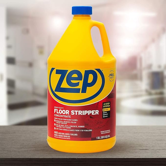 Zep Heavy-Duty Floor Stripper Concentrate - 1 Gallon (1 Unit) ZULFFS128 - Low Foaming, Deep Penetrating Floor Stripper, Removes Finish, Polish and Heavy Buildup (Pack of 2)