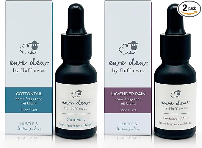 Ewe Dew by Fluff ewes Home Fragrance + Aromatherapy Essential Oil Blend for Laundry, Wool Dryer Balls or Oil Diffuser, 2 Pack Bundle