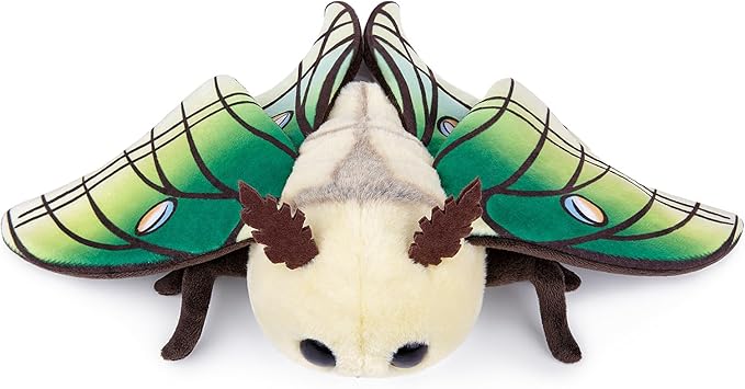 Cute Luna Moth Plush Toy, Moon Moth Stuffed Animals 11in, Handmade Big Mothman Insect Plushie Model Toy, Unique Plush Gift Collection for Kids