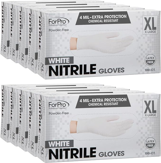 ForPro Disposable Nitrile Gloves, Chemical Resistant, Powder-Free, Latex-Free, Non-Sterile, Food Safe, 4 Mil