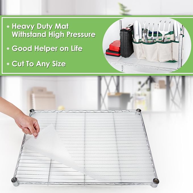 Wire Shelf Liner 16x197'' Clear Shelf Liner Kitchen,Cabinets,Drawer Liner, Cupboard, Under Sink, Pantry,Non-Adhesive Liner,Stain-Proof Shelf,1.2mm Thicken/Waterproof/Anti-Slip Liners
