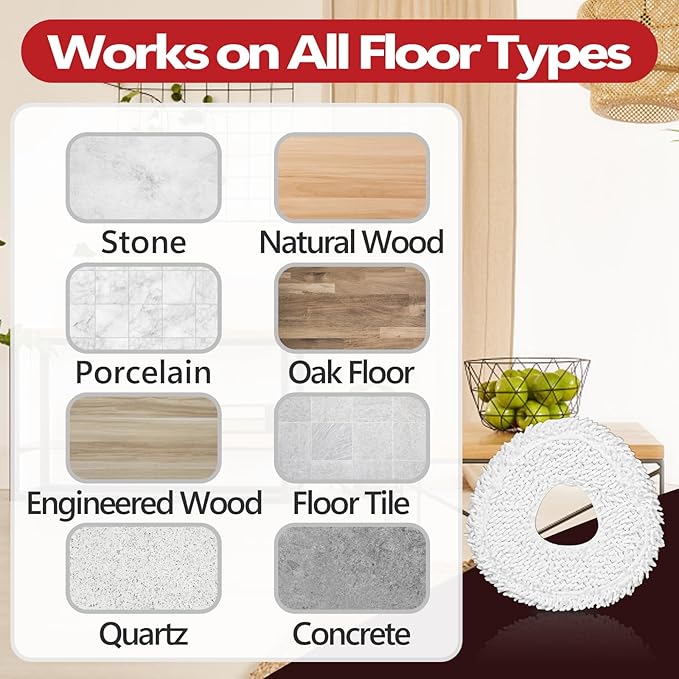 24 Pcs Replacement Mop Pads Compatible with Narwal J3 J4 YJCC012 YJCC015 Microfiber Resuable Mop Cloth Robot Vacuum Cleaner Accessories, White